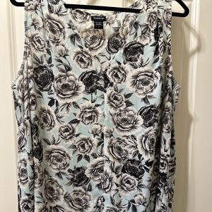 Blue and gray floral top